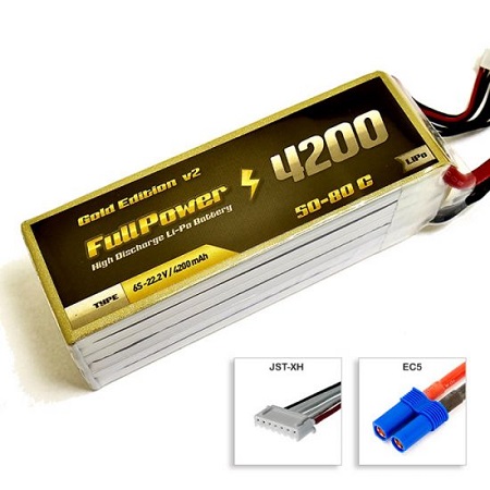 FullPower 6S 22.2V 4200mAh 50C Gold Edition V2 EC5